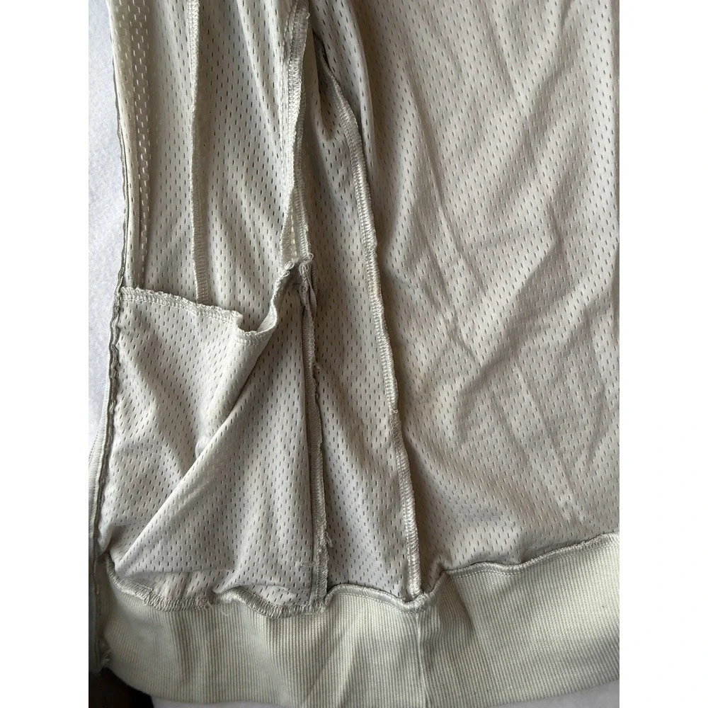 Asmar Equestrian Womens Small Mesh Zip Up Jacket Cream Mock Neck Logo Back